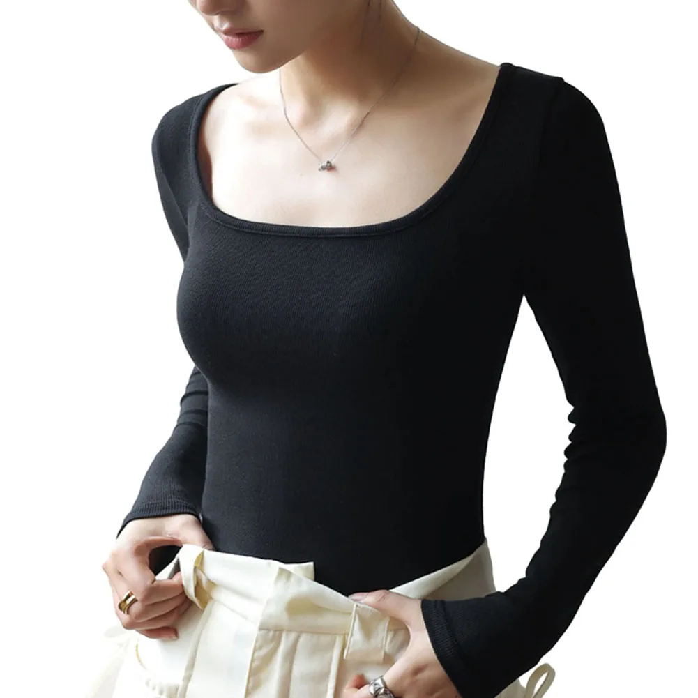 Woman Clothes Tops Daily Long Sleeve Screw Thread T Shirt Slim Base Layer Tee Soft Stretch Women Basic For Woman
Woman Clothes Tops Daily Long Sleeve Screw Thread T Shirt Slim Base Layer Tee Soft Stretch Women Basic For Woman