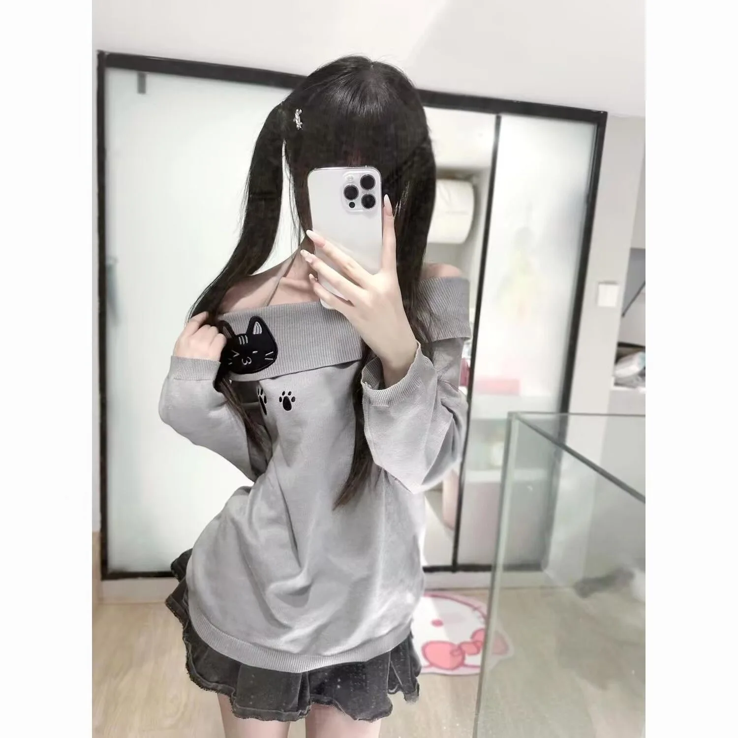 Japanese T Shirts Women Clothing Cat Print Long Sleeve Tees Fashion Off Shoulder Camisetas Y2k Tops 2025 Ropa Mujer Cute T-shirt
Japanese T Shirts Women Clothing Cat Print Long Sleeve Tees Fashion Off Shoulder Camisetas Y2k Tops 2025 Ropa Mujer Cute T-shirt