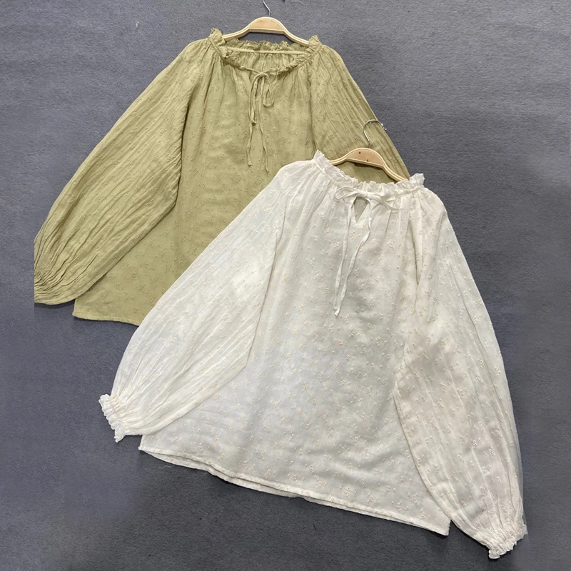 Johnature Vintage Embroidery Women Linen Blouses 2024 Summer New Ruffles Collar Loose Solid Color Shirts
Johnature Vintage Embroidery Women Linen Blouses 2024 Summer New Ruffles Collar Loose Solid Color Shirts