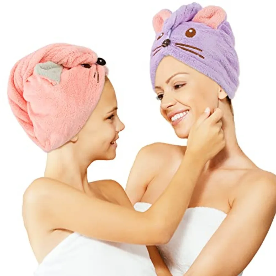 2 Pack Parent-Child Quick Dry Hairs Towel Cute Mouse Hairs Towel Wrap Purple Pink Cotton Hair Turban Towels Super Absorbent for
2 Pack Parent-Child Quick Dry Hairs Towel Cute Mouse Hairs Towel Wrap Purple Pink Cotton Hair Turban Towels Super Absorbent for