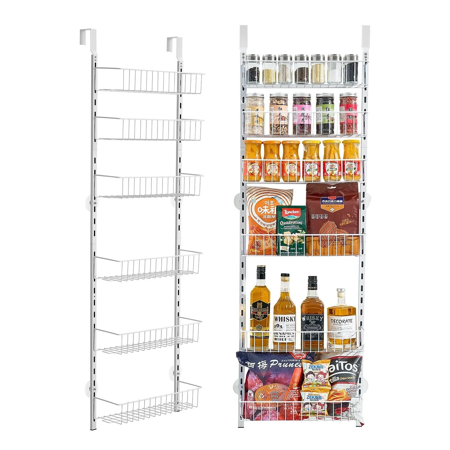 VEVOR 6/8/9/10-Tier Over the Door Pantry Organizer Hanging Storage Rack Adjustable, Black/White
VEVOR 6/8/9/10-Tier Over the Door Pantry Organizer Hanging Storage Rack Adjustable, Black/White