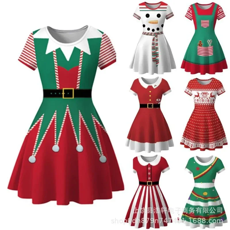 Christmas Cosplay Costume for Women Vintage Slim Dress Holiday New Year Party Print Xmas Clothes Female Sexy Slip Dress Mujer
Christmas Cosplay Costume for Women Vintage Slim Dress Holiday New Year Party Print Xmas Clothes Female Sexy Slip Dress Mujer