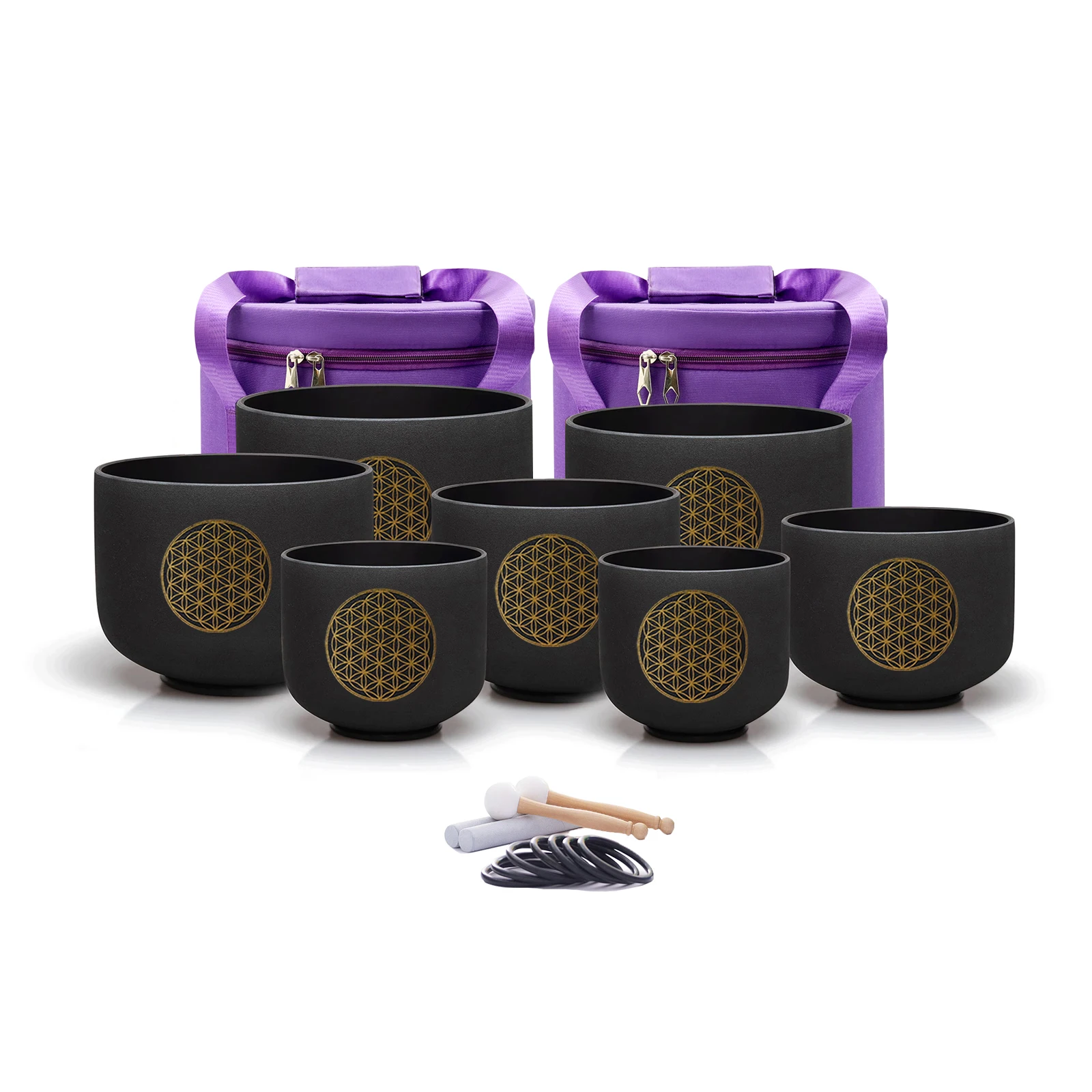 Hye-eun 6-12/7-12inch Life Flower Design Black Crystal Singing Bowl Set of 7Pcs with Bags Yoga Meditation for Sound Healing
Hye-eun 6-12/7-12inch Life Flower Design Black Crystal Singing Bowl Set of 7Pcs with Bags Yoga Meditation for Sound Healing