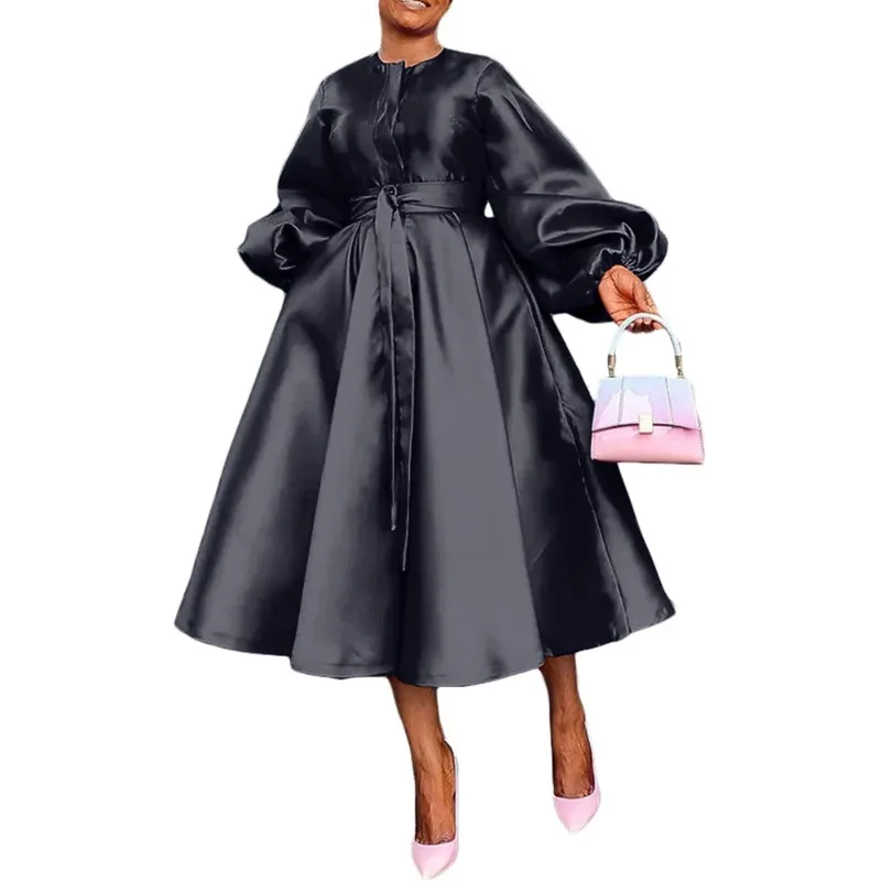 Elegant Satin Lantern Sleeve Party Maxi Dress Women Solid Button Down Shirt Evening Wedding Long Dress Women
Elegant Satin Lantern Sleeve Party Maxi Dress Women Solid Button Down Shirt Evening Wedding Long Dress Women