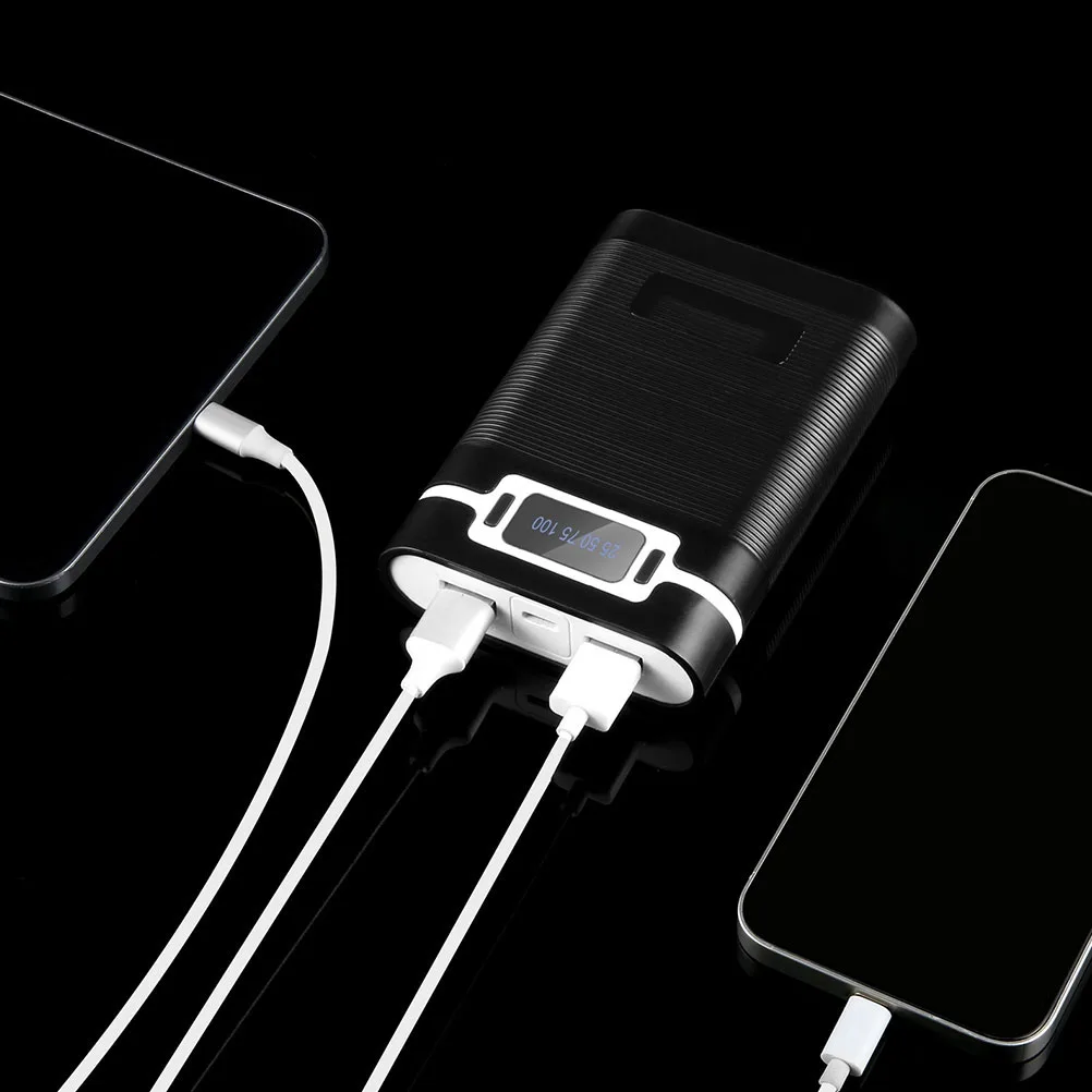 DIY 4 Batteries Fast Charging Box Dual USB Output Black Portable Power Bank Case for 18650 Batteries Phone Accessory
DIY 4 Batteries Fast Charging Box Dual USB Output Black Portable Power Bank Case for 18650 Batteries Phone Accessory