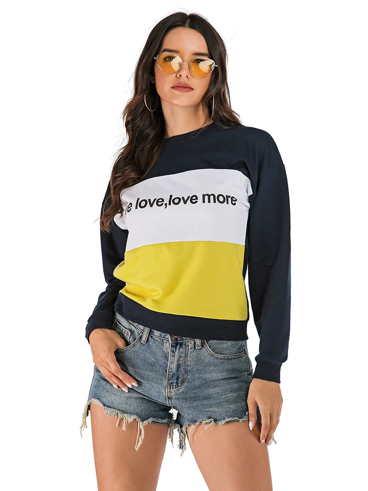JIM & NORA Women's Blouses Striped Patchwork Letter Printed Round Neck Autumn Long Sleeved Slim Fitting Pullover T-shirt Ladies
JIM & NORA Women's Blouses Striped Patchwork Letter Printed Round Neck Autumn Long Sleeved Slim Fitting Pullover T-shirt Ladies