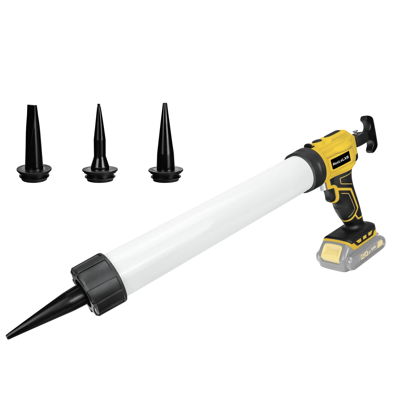 Cordless Caulking Gun 20oz/600ml Electric Sausage Caulk Gun with 4-Speeds Filling Tools for Dewalt 20V Battery (No Battery)
Cordless Caulking Gun 20oz/600ml Electric Sausage Caulk Gun with 4-Speeds Filling Tools for Dewalt 20V Battery (No Battery)