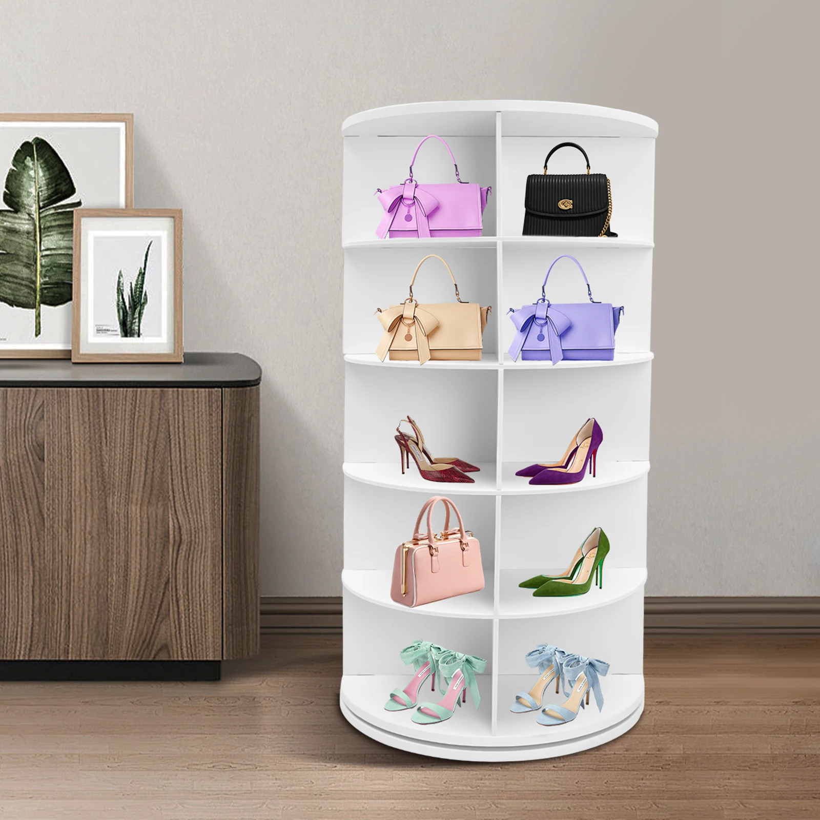 5 Tier 360° Rotating Shoe Rack Organizer Multifunctional PVC Sheet Shoe Rack Home Space Saving Corner Tower for Hats Bags Books Holds 20 Pairs of Shoes, 55.12 lbs Load-Capacity
5 Tier 360° Rotating Shoe Rack Organizer Multifunctional PVC Sheet Shoe Rack Home Space Saving Corner Tower for Hats Bags Books Holds 20 Pairs of Shoes, 55.12 lbs Load-Capacity