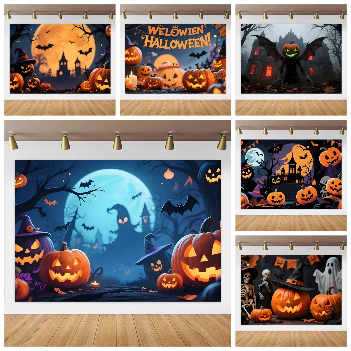 Halloween Theme Party Decorations Banner Backdrop Horror Night Haunted House Scary Cemetery Skull Witch Photography Background
Halloween Theme Party Decorations Banner Backdrop Horror Night Haunted House Scary Cemetery Skull Witch Photography Background