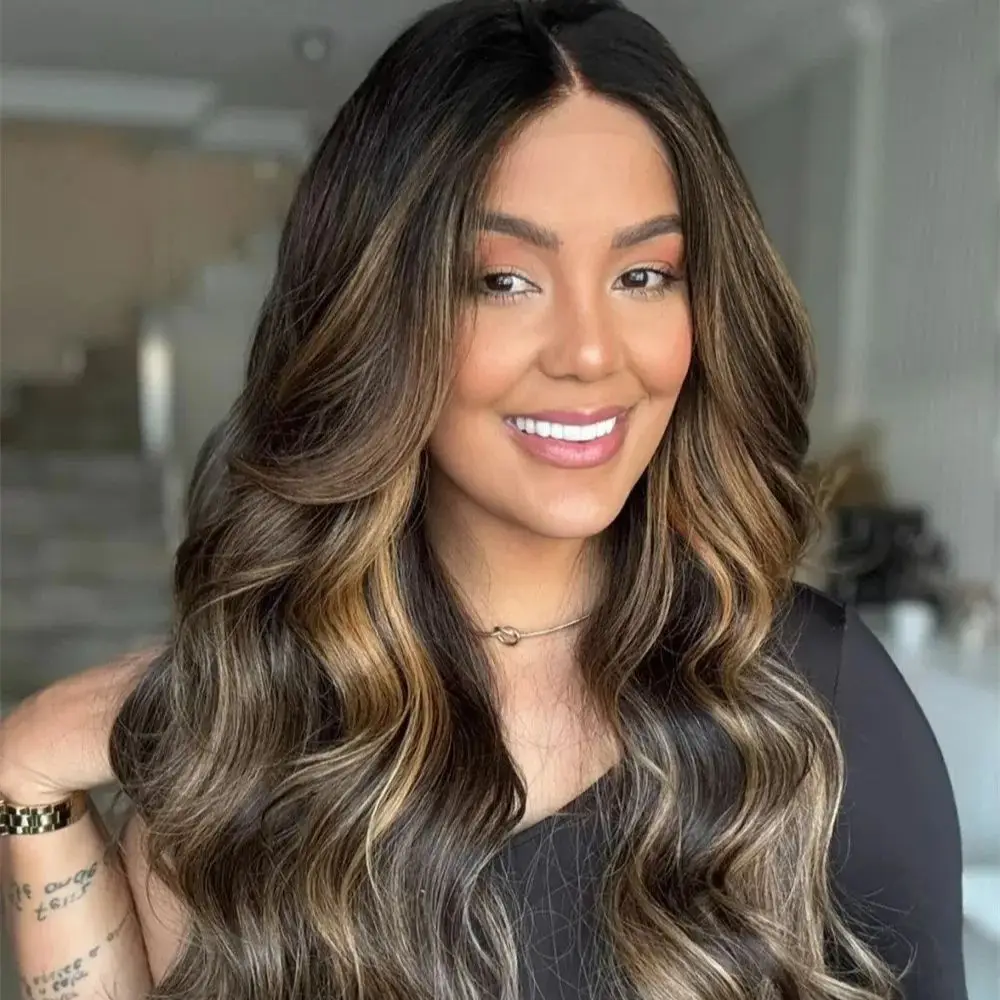 Натуральные синтетические волосы балайаж черного с переходом в коричневый цвет, парик с прозрачным кружевом 13*4HD, термостойкий, для повседневной носки и вечеринок.
Натуральные синтетические волосы балайаж черного с переходом в коричневый цвет, парик с прозрачным кружевом 13*4HD, термостойкий, для повседневной носки и вечеринок.