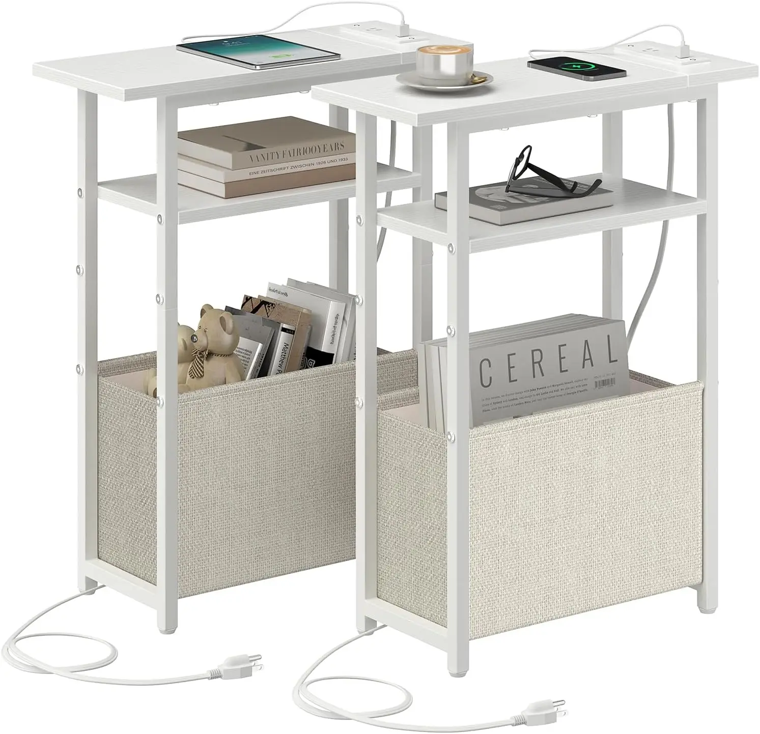 Narrow Side Table with Charging Station Set of 2, Small End Table for Small Spaces, Skinny Nightstands Set 2 with Storage Bas
Narrow Side Table with Charging Station Set of 2, Small End Table for Small Spaces, Skinny Nightstands Set 2 with Storage Bas