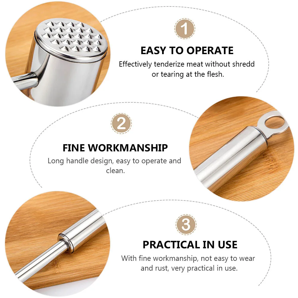 Stainless Steel Meat Hammer Multi-Functional Kitchen Tenderizer Not Easy to Wear Rust Practical Cooking Mallet for Home and
Stainless Steel Meat Hammer Multi-Functional Kitchen Tenderizer Not Easy to Wear Rust Practical Cooking Mallet for Home and