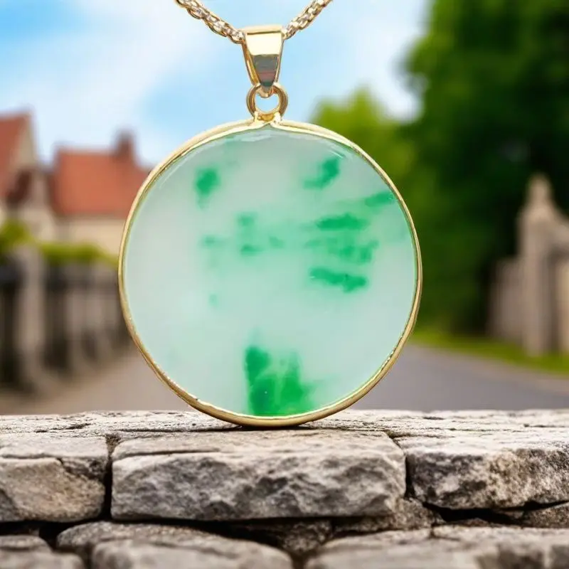 Laokeng jadeite pure natural round ice glutinous seed safe brand pendant hand-carved personalized new model for wife
Laokeng jadeite pure natural round ice glutinous seed safe brand pendant hand-carved personalized new model for wife