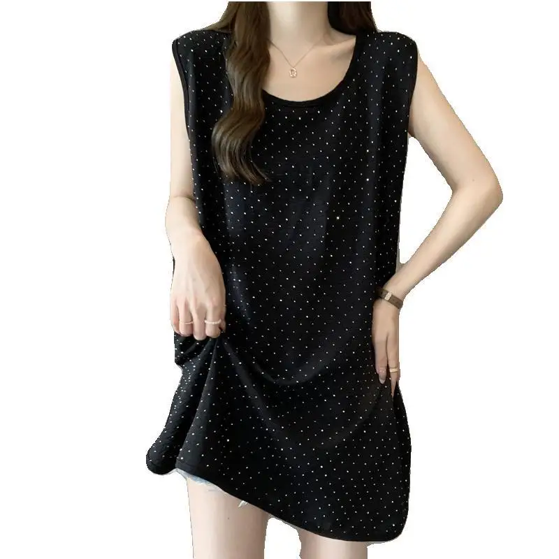 Модный новый свободный жилет на бретельках для женщин с круглым вырезом без рукавов, универсальный пуловер с принтом в горошек 
Модный новый свободный жилет на бретельках для женщин с круглым вырезом без рукавов, универсальный пуловер с принтом в горошек