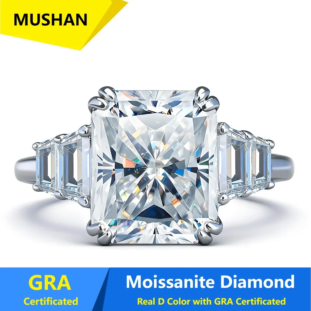 MUSHAN Luxury Jewelry 925 Sterling Silver Ring Band Women GRA Certificated Moissanite Diamond Emerald D Color Rings Fine Jewelry
MUSHAN Luxury Jewelry 925 Sterling Silver Ring Band Women GRA Certificated Moissanite Diamond Emerald D Color Rings Fine Jewelry
