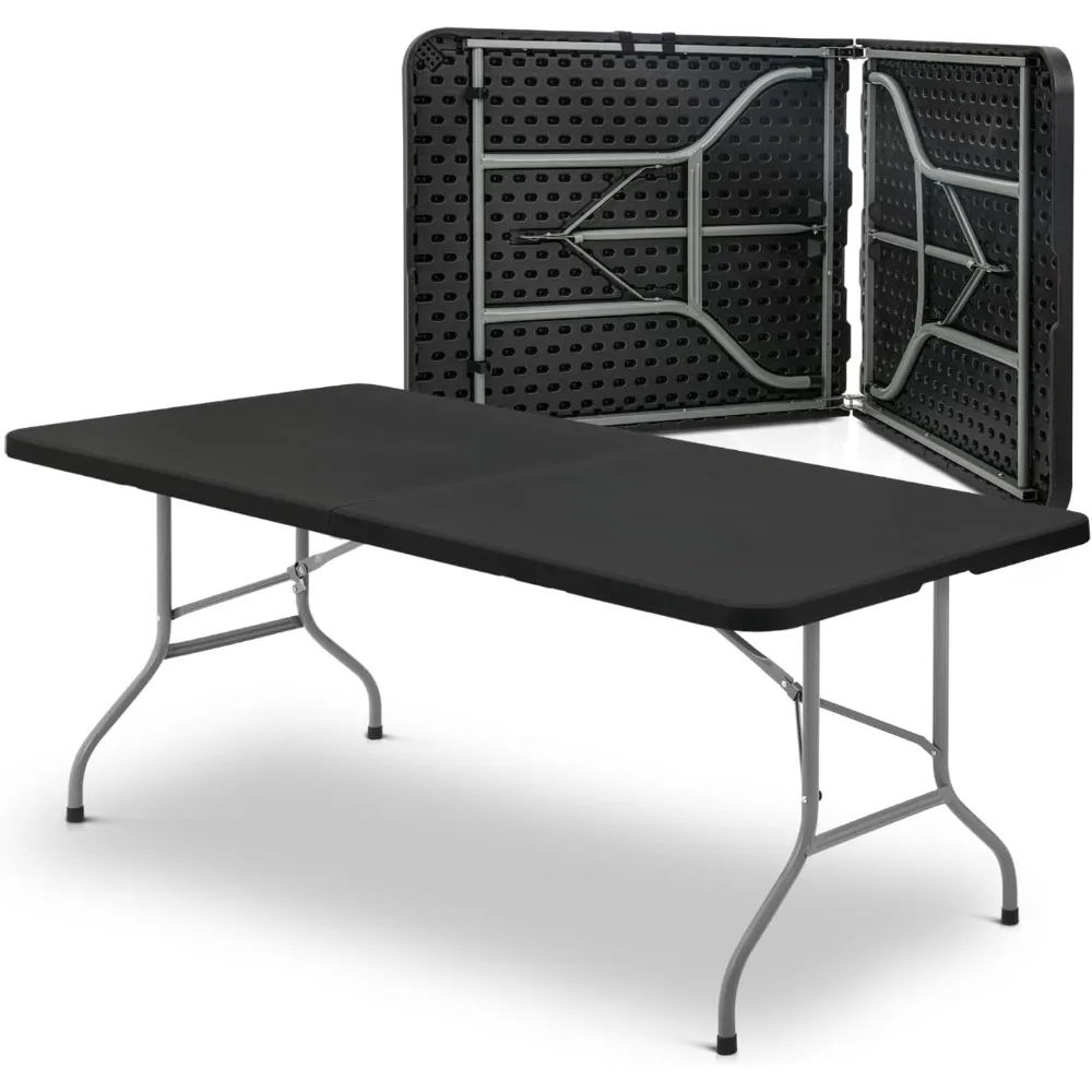 8Ft Folding Heavy Duty Utility Table, Indoor Outdoor Portable Plastic Wedding Event Picnic Table w/Steel Legs and Handle, Black
8Ft Folding Heavy Duty Utility Table, Indoor Outdoor Portable Plastic Wedding Event Picnic Table w/Steel Legs and Handle, Black
