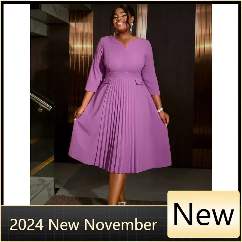 Customized Elegant And Modest Women Pleated A-Line Dress V Neck 3/4 Sleeves High Waist African Female Work Office Party Gowns A
Customized Elegant And Modest Women Pleated A-Line Dress V Neck 3/4 Sleeves High Waist African Female Work Office Party Gowns A
