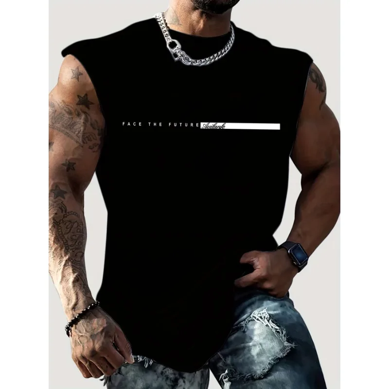 Men's Summer Casual Sports Loose Vest "Face The Future" Print Crew Neck Sleeveless Top Comfortable Breathable Fitness Tank
Men's Summer Casual Sports Loose Vest "Face The Future" Print Crew Neck Sleeveless Top Comfortable Breathable Fitness Tank