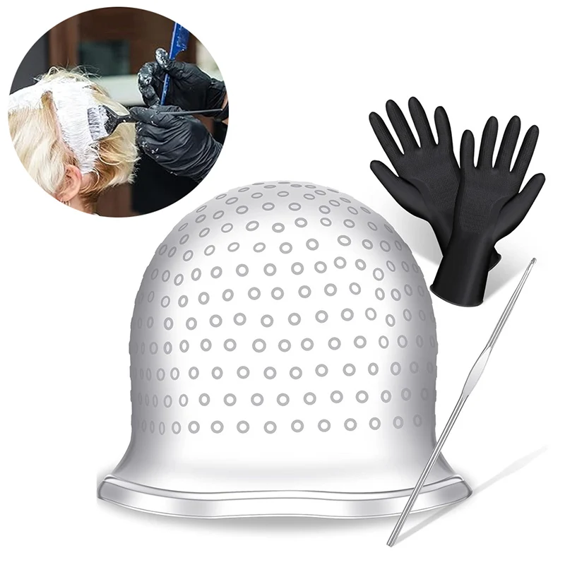 4pcs Hair Coloring Highlighting Cap with Hook and Hair Dyeing Gloves Reusable Highlight Cap Silicone Hair Coloring Frosting Cap
4pcs Hair Coloring Highlighting Cap with Hook and Hair Dyeing Gloves Reusable Highlight Cap Silicone Hair Coloring Frosting Cap