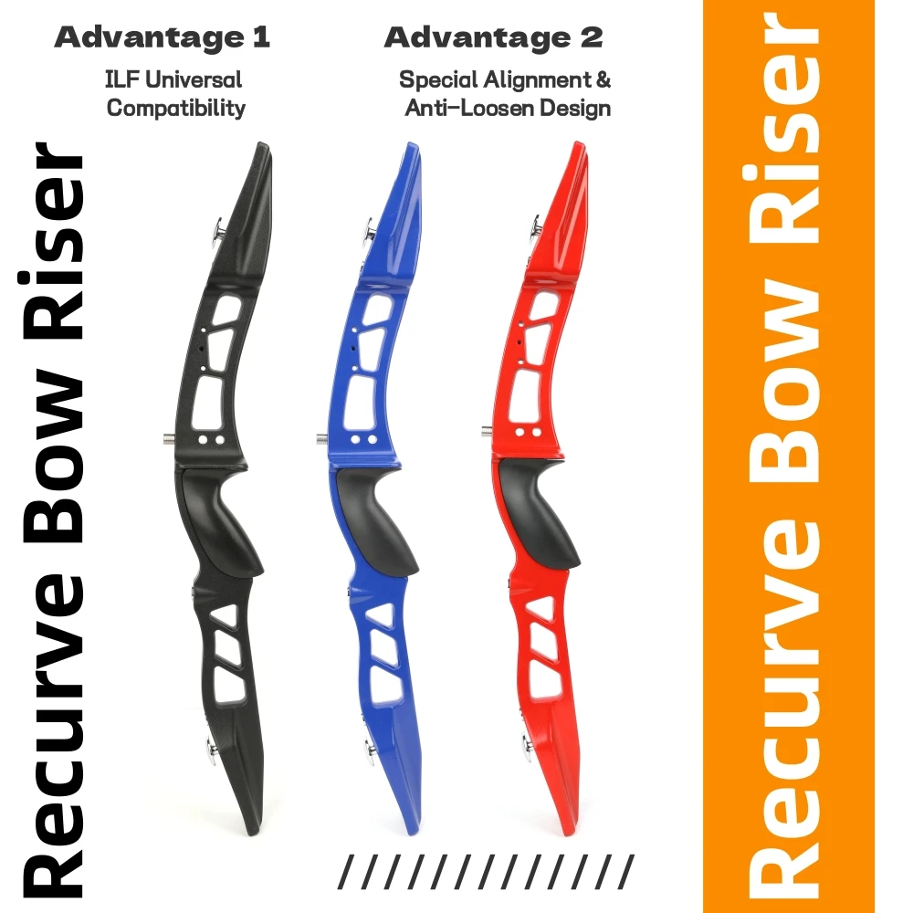 23" Recurve Bow Riser - Aluminum Takedown Bow Handle with ILF Device, Right Handed for Archery Bow Targeting & Outdoor Shooting
23" Recurve Bow Riser - Aluminum Takedown Bow Handle with ILF Device, Right Handed for Archery Bow Targeting & Outdoor Shooting