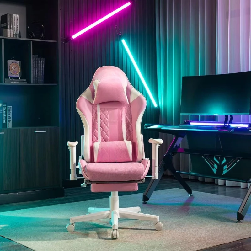 Modern polyurethane leather PC computer games ergonomic racing game player pink game chair with floor mats
Modern polyurethane leather PC computer games ergonomic racing game player pink game chair with floor mats