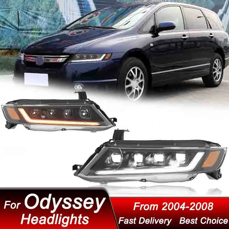 Автомобильные фары для Honda Odyssey 2004-2008, новый стиль, полностью светодиодная сборка, обновление, комплект аксессуаров для линз проектора с высокой настройкой
Автомобильные фары для Honda Odyssey 2004-2008, новый стиль, полностью светодиодная сборка, обновление, комплект аксессуаров для линз проектора с высокой настройкой
