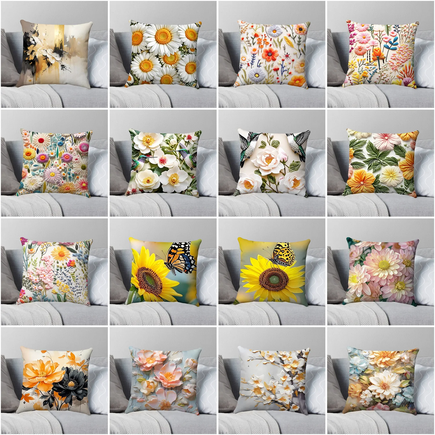 Sunflower pillowcase fashionable backrest simple countryside small fresh flower pattern suitable for decorating offices and cars
Sunflower pillowcase fashionable backrest simple countryside small fresh flower pattern suitable for decorating offices and cars