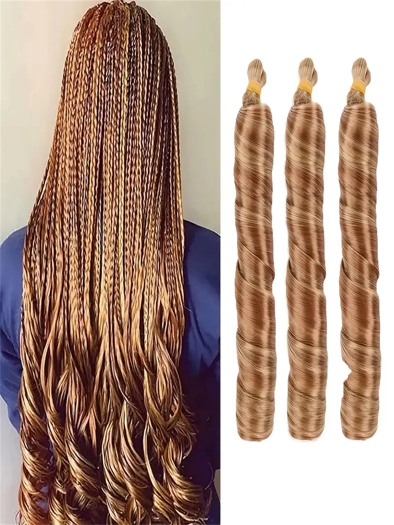 3PCS 22" Pinao Color Loose Wave Synthetic Crochet Braids Pre-Stretched French Curl Braiding Hair Extensions for Women And Girl
3PCS 22" Pinao Color Loose Wave Synthetic Crochet Braids Pre-Stretched French Curl Braiding Hair Extensions for Women And Girl