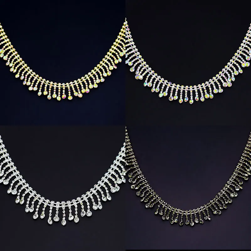 1 Yard Rhinestone Crystal Fringe Trim Belt Beaded Rhinestone Ribbon Tassel Chain for Jeans Clothing Accessories DIY Decoration
1 Yard Rhinestone Crystal Fringe Trim Belt Beaded Rhinestone Ribbon Tassel Chain for Jeans Clothing Accessories DIY Decoration