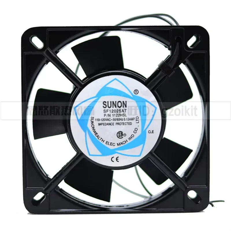 SUNON SF12025AT P/N1122HSL AC 110V 0.13AMP 120x120x25mm 2-Wire Server Cooling Fan
SUNON SF12025AT P/N1122HSL AC 110V 0.13AMP 120x120x25mm 2-Wire Server Cooling Fan