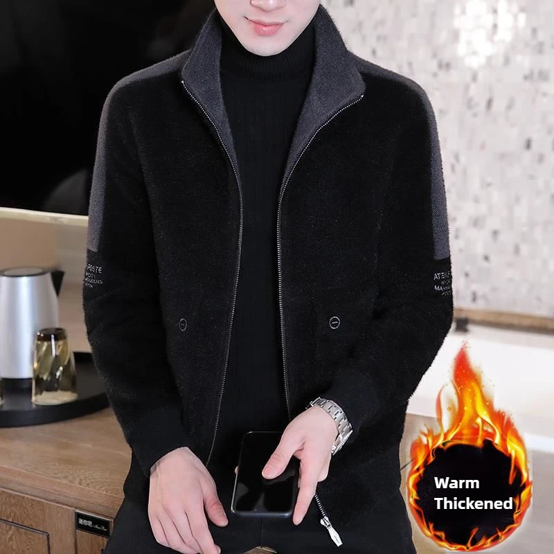 Men's Autumn/winter Thickened Jacket Color Matching Turn-Down Collar Casual Wear Tops Fashion Warm Windproof Slim Fit Coat
Men's Autumn/winter Thickened Jacket Color Matching Turn-Down Collar Casual Wear Tops Fashion Warm Windproof Slim Fit Coat