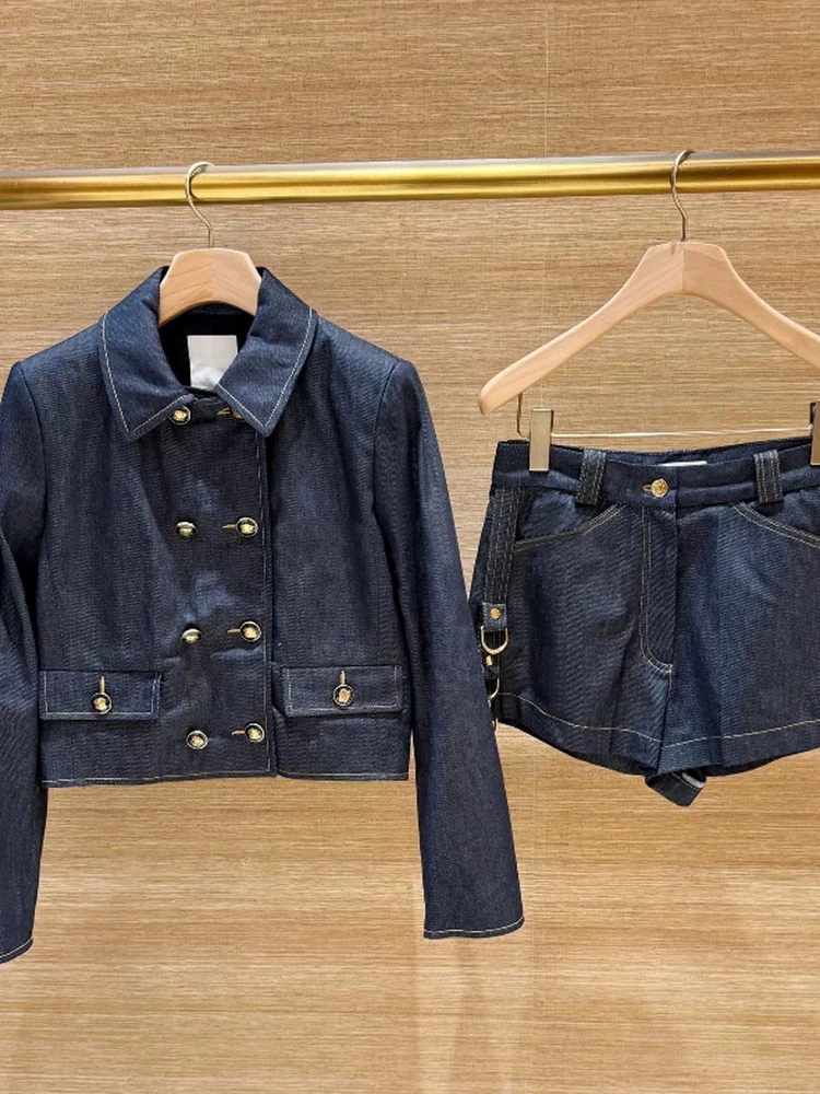 S Home 2025 Early Autumn Retro Denim Jaet Women's Collar ort High Waist Skirt orts Set Cotton Long Sve Ne
S Home 2025 Early Autumn Retro Denim Jaet Women's Collar ort High Waist Skirt orts Set Cotton Long Sve Ne