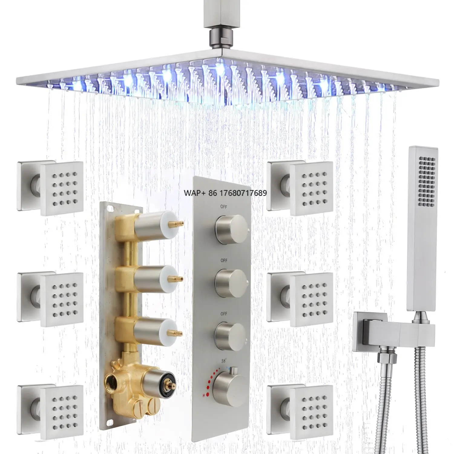 12 Inch LED Rainfall Shower Heads System Brass Body Spray Modern Wall Mount Shower Faucet Combo Set Thermostatic Soft Jet Rain
12 Inch LED Rainfall Shower Heads System Brass Body Spray Modern Wall Mount Shower Faucet Combo Set Thermostatic Soft Jet Rain