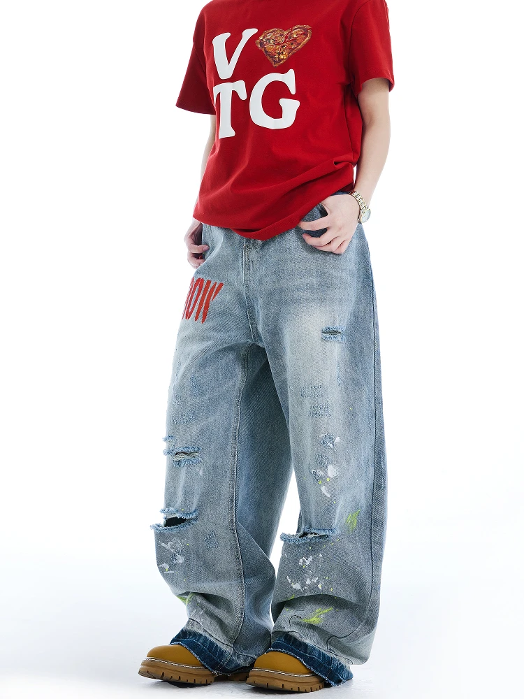 Американские джинсы High Street с вышивкой Waed, свободные прямые широкие брюки для мужчин и женщин, летние брюки...
Американские джинсы High Street с вышивкой Waed, свободные прямые широкие брюки для мужчин и женщин, летние брюки...