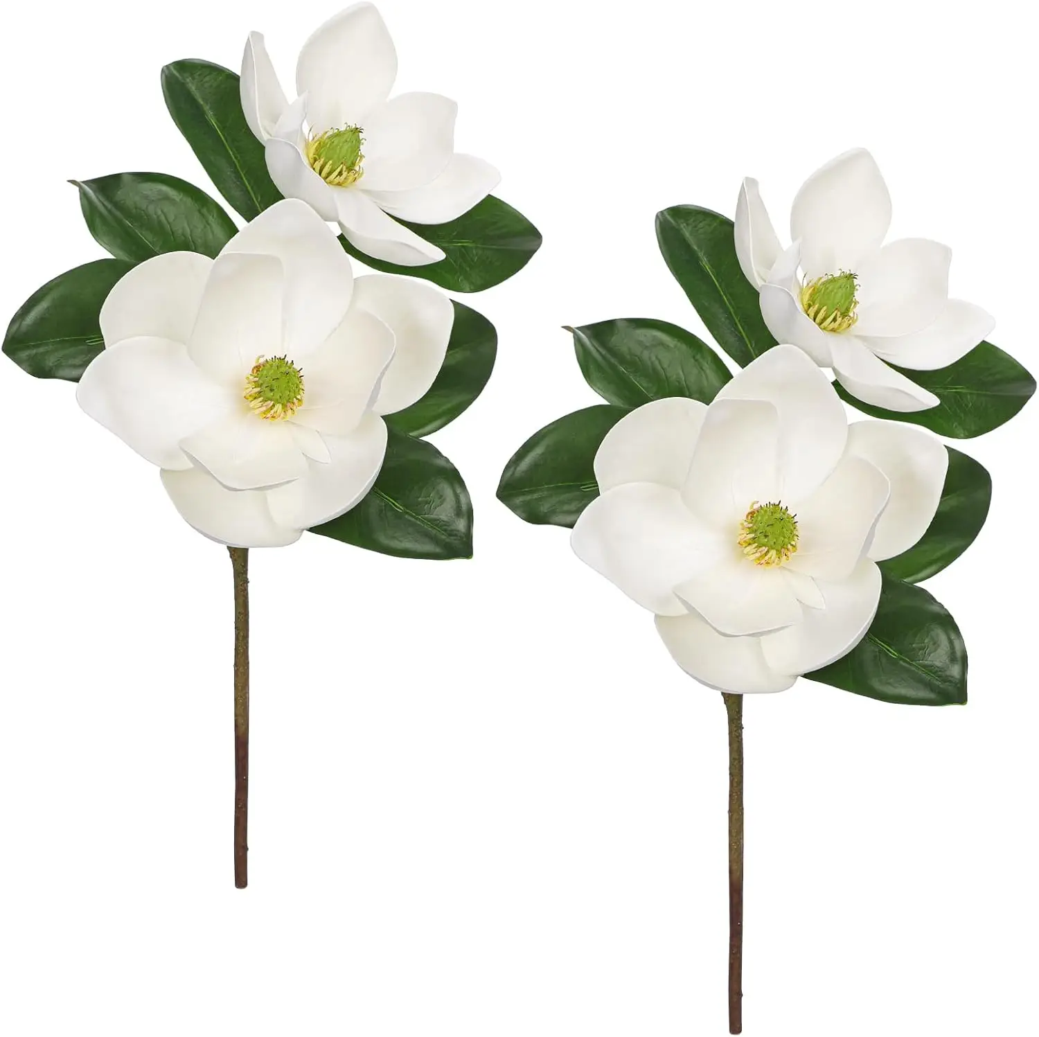 Artificial Magnolia Flower Stems Set of 2 – 19.6” Faux White Magnolia Picks with Large Blooms and Green Leaves for Hom
Artificial Magnolia Flower Stems Set of 2 – 19.6” Faux White Magnolia Picks with Large Blooms and Green Leaves for Hom