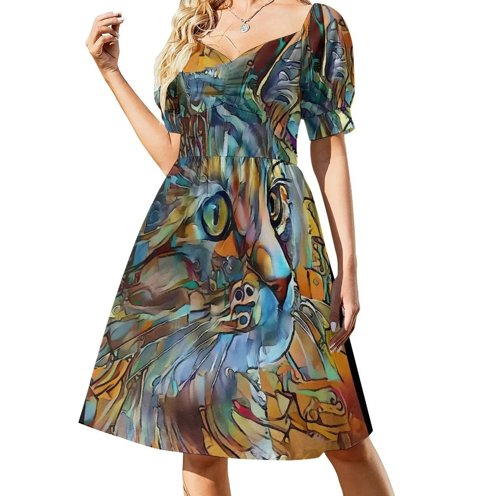 Charly blue, cat, cat, chat, lea roche paintings Short-Sleeved Dress women's evening dress 2025 cute dress
Charly blue, cat, cat, chat, lea roche paintings Short-Sleeved Dress women's evening dress 2025 cute dress