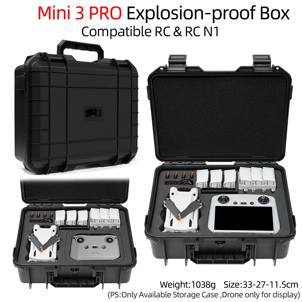 Новинка для DJI Mini 3 Pro Взрывозащищенная коробка для хранения аксессуары для дрона
Новинка для DJI Mini 3 Pro Взрывозащищенная коробка для хранения аксессуары для дрона