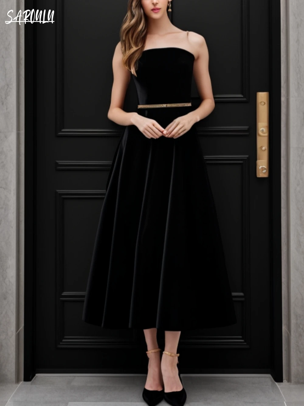 Vintage Strapless Evening Dress Party Black A-line Bride Robe Simple Graceful Beading Bridal Dresses Vestidos De Novia
Vintage Strapless Evening Dress Party Black A-line Bride Robe Simple Graceful Beading Bridal Dresses Vestidos De Novia