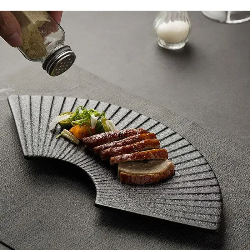 Ceramic Dinner Plate Restaurant Fan-shaped Striped Sushi Dessert Snack Plates Solid Color Tableware
Ceramic Dinner Plate Restaurant Fan-shaped Striped Sushi Dessert Snack Plates Solid Color Tableware