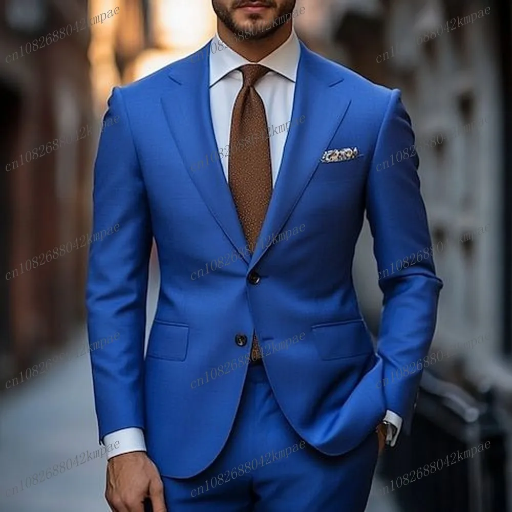 Male Fashion Blue Formal Occasion Men Suit Groom Groomsman Wedding Party Prom Business Tuxedos 2 Piece Set Blazer Pants
Male Fashion Blue Formal Occasion Men Suit Groom Groomsman Wedding Party Prom Business Tuxedos 2 Piece Set Blazer Pants