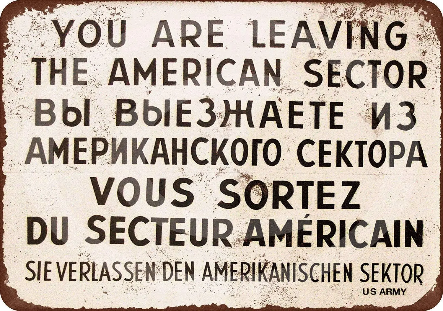 HomDeo Metal Signs Vintage Basement Decor Art 1962 Checkpoint Charlie Berlin Wall Vintage Look Tin Sign Retro Novelty Pub Wall
HomDeo Metal Signs Vintage Basement Decor Art 1962 Checkpoint Charlie Berlin Wall Vintage Look Tin Sign Retro Novelty Pub Wall