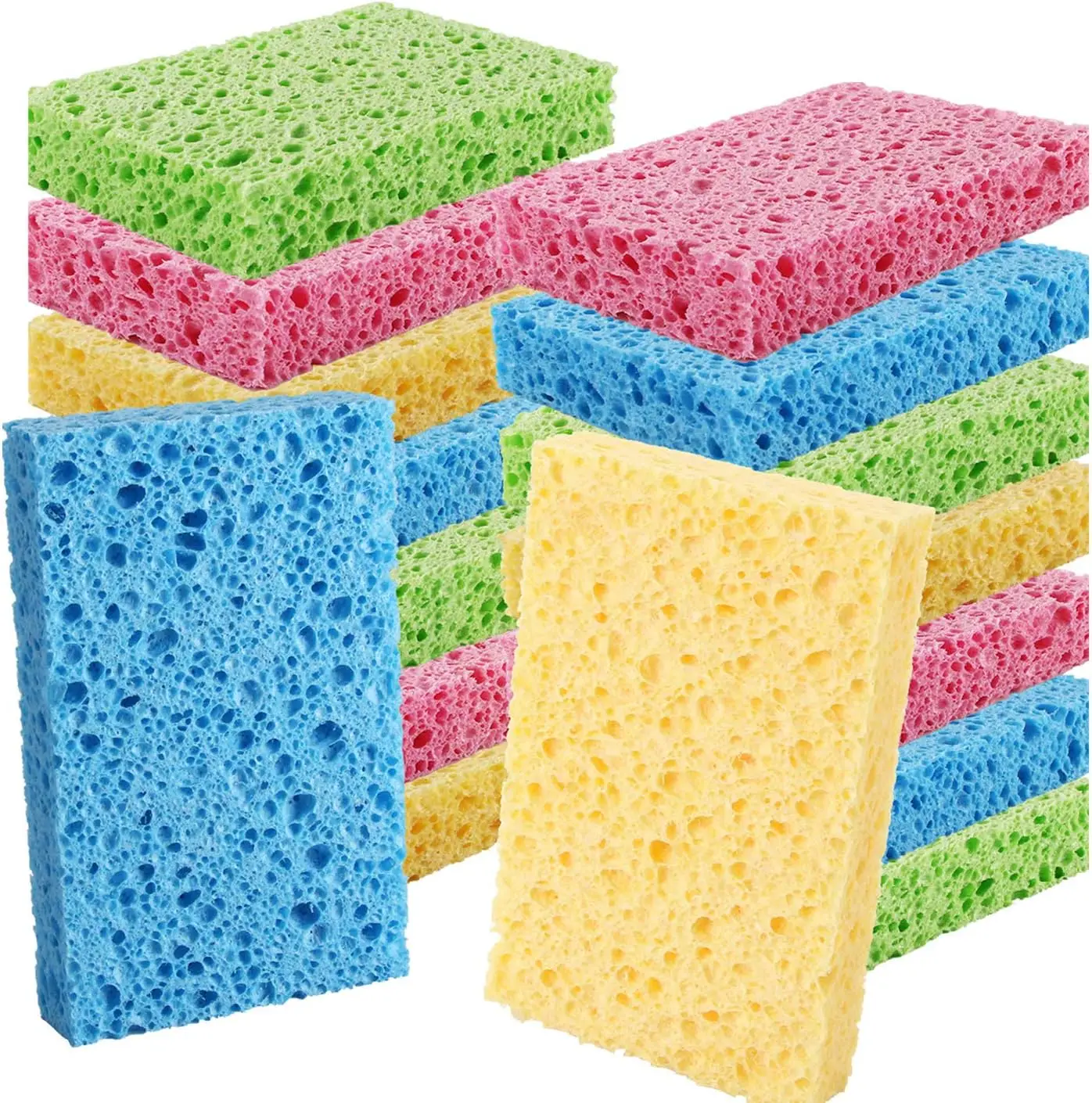 Cleaning Scrub Colored Sponge,Non-Scratch Kitchen Cellulose Dishwashing Sponge,16 Pack Biodegradable Natural Sponge
Cleaning Scrub Colored Sponge,Non-Scratch Kitchen Cellulose Dishwashing Sponge,16 Pack Biodegradable Natural Sponge