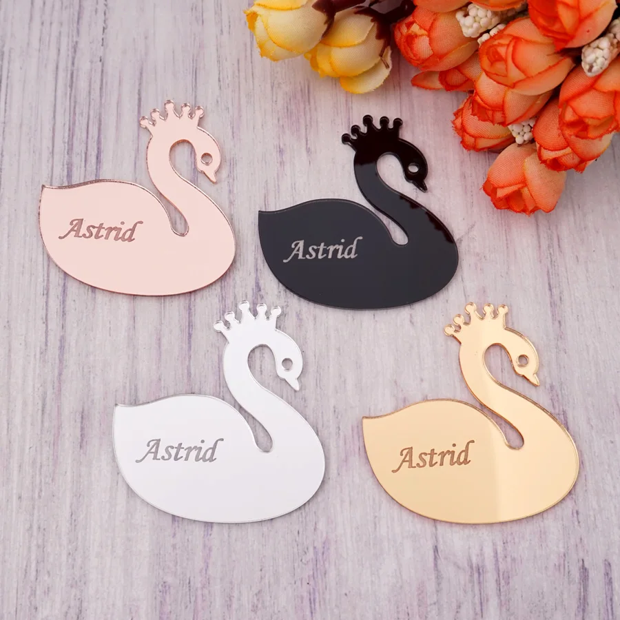 Custom Acrylic Tag Lovely Swan Design 2 Styles With Hole Personalized Name For Baptism Party Wedding Souvenirs Gift DIY Decor
Custom Acrylic Tag Lovely Swan Design 2 Styles With Hole Personalized Name For Baptism Party Wedding Souvenirs Gift DIY Decor
