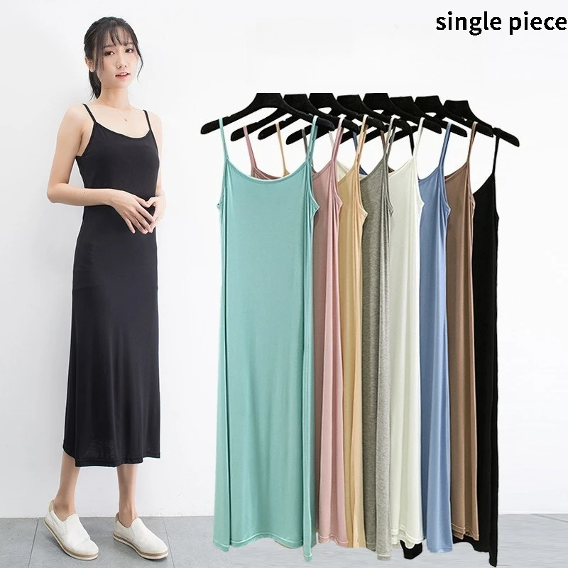 Modal Camisole Vest Dress for Women Summer Wear Anti Penetration Sleeveless Base Long Skirt with Slim Lining Mid Length Dress
Modal Camisole Vest Dress for Women Summer Wear Anti Penetration Sleeveless Base Long Skirt with Slim Lining Mid Length Dress