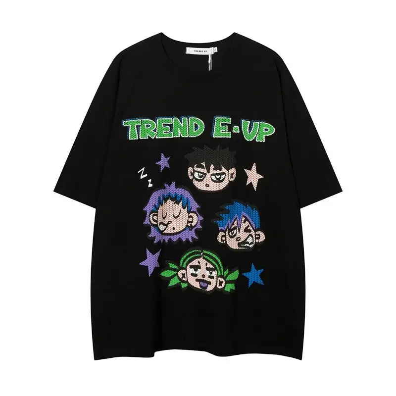 American style ins cartoon avatar pattern printed short-sleeved T-shirt for men and women trendy brand hip-hop hiphop couple top
American style ins cartoon avatar pattern printed short-sleeved T-shirt for men and women trendy brand hip-hop hiphop couple top