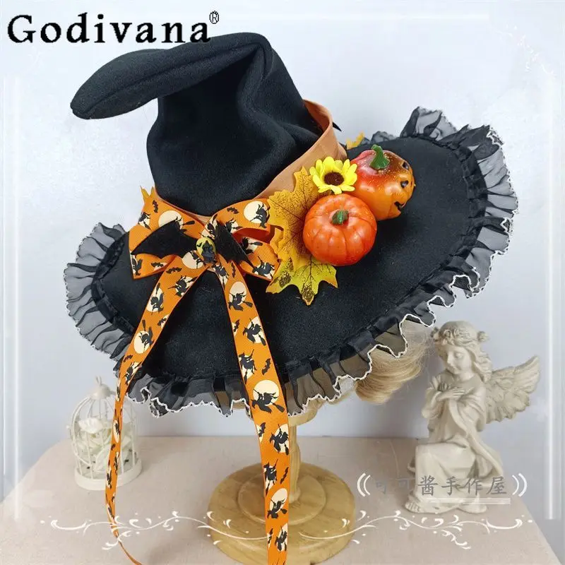 Japanese Original Lolita Witch Hat Pointed Witch Hat Halloween Black Pumpkin Cosplay Costume Hat
Japanese Original Lolita Witch Hat Pointed Witch Hat Halloween Black Pumpkin Cosplay Costume Hat