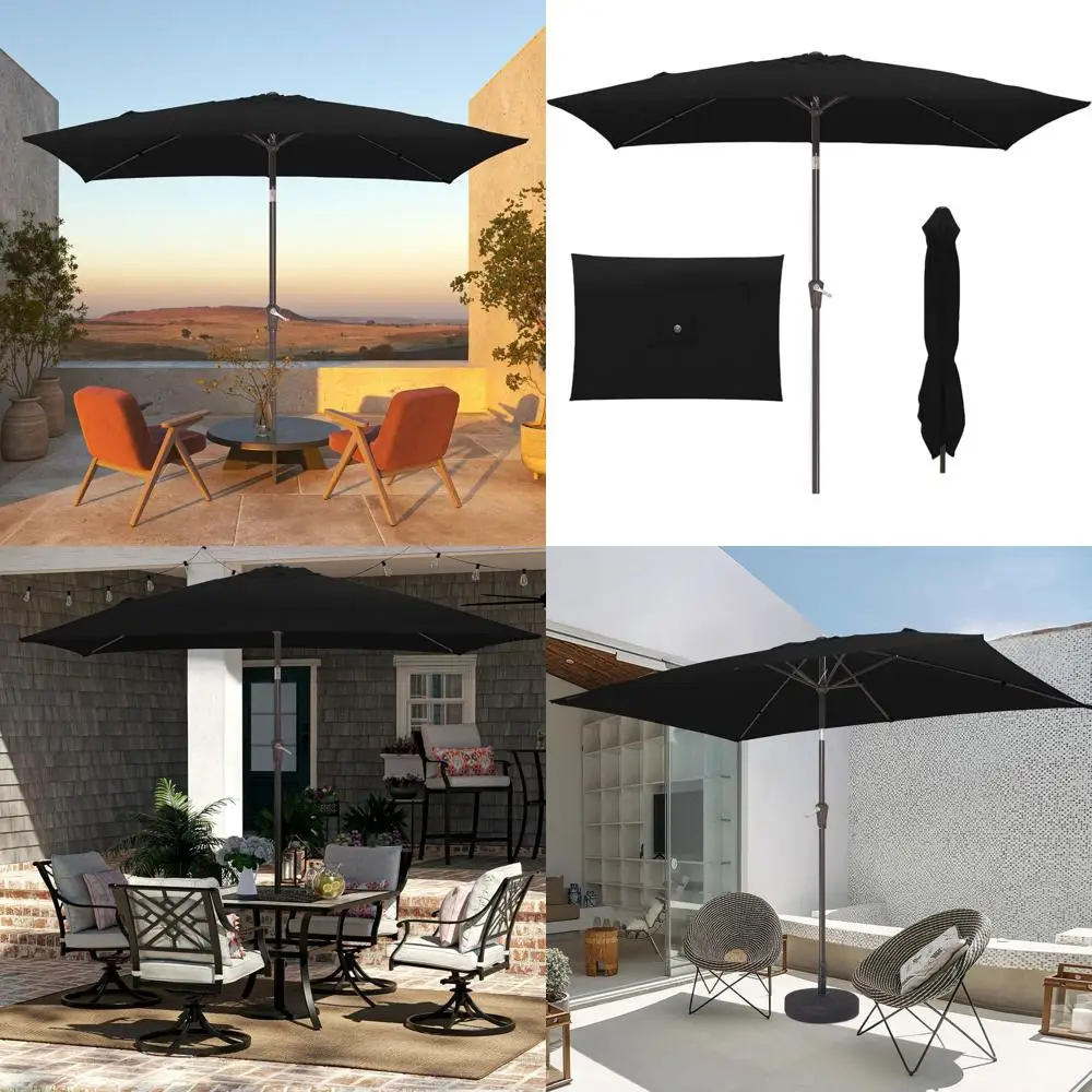Push Button Crank Patio Umbrella with UV Protection, 6 Ribs, Suitable for Outdoor Market, Garden, Poolside, Deck, Black
Push Button Crank Patio Umbrella with UV Protection, 6 Ribs, Suitable for Outdoor Market, Garden, Poolside, Deck, Black