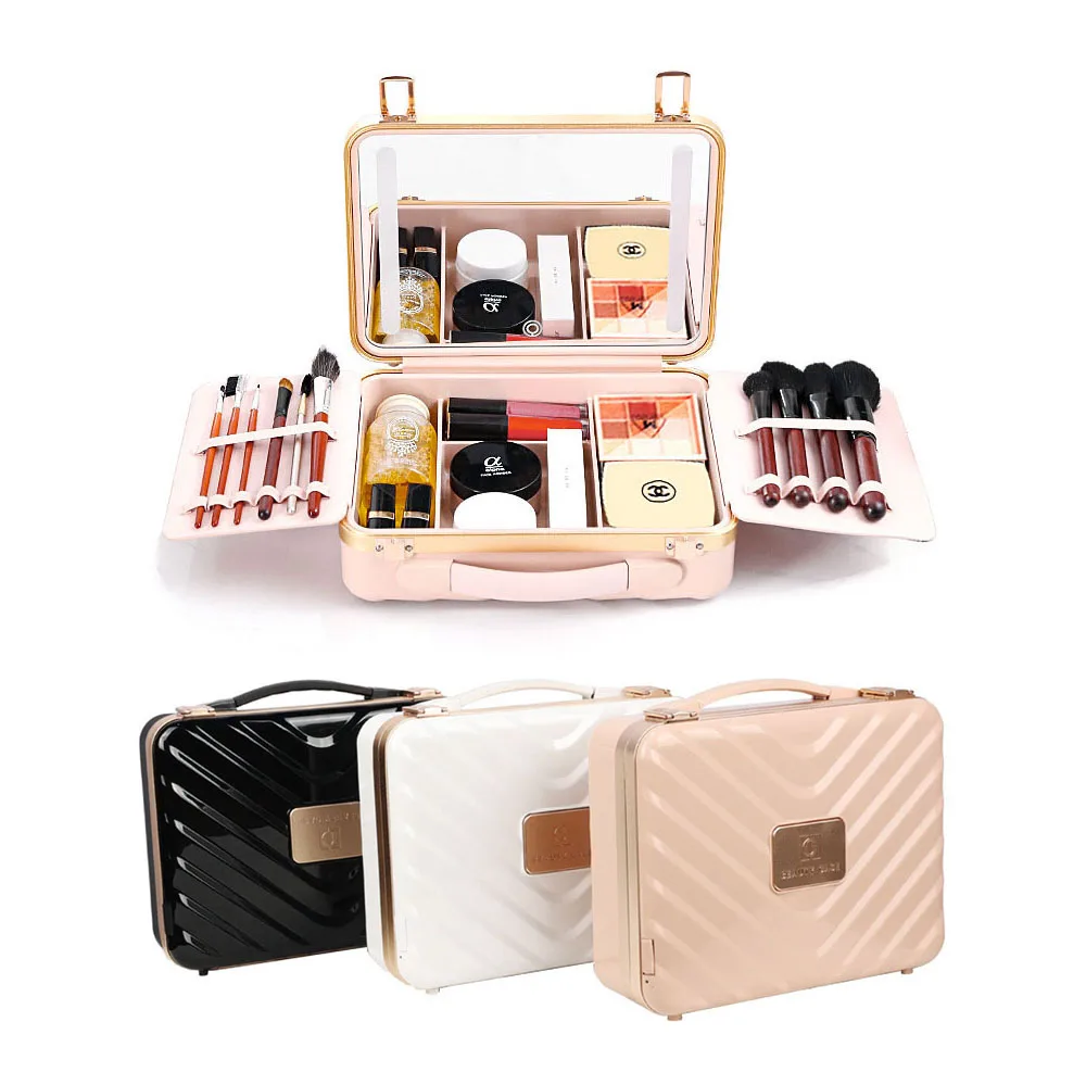 Customize PVC PU Open Portable Cosmetic Cover Case Travel Organizer Make up Led With Storage Box Makeup Bags With Mirror Light
Customize PVC PU Open Portable Cosmetic Cover Case Travel Organizer Make up Led With Storage Box Makeup Bags With Mirror Light