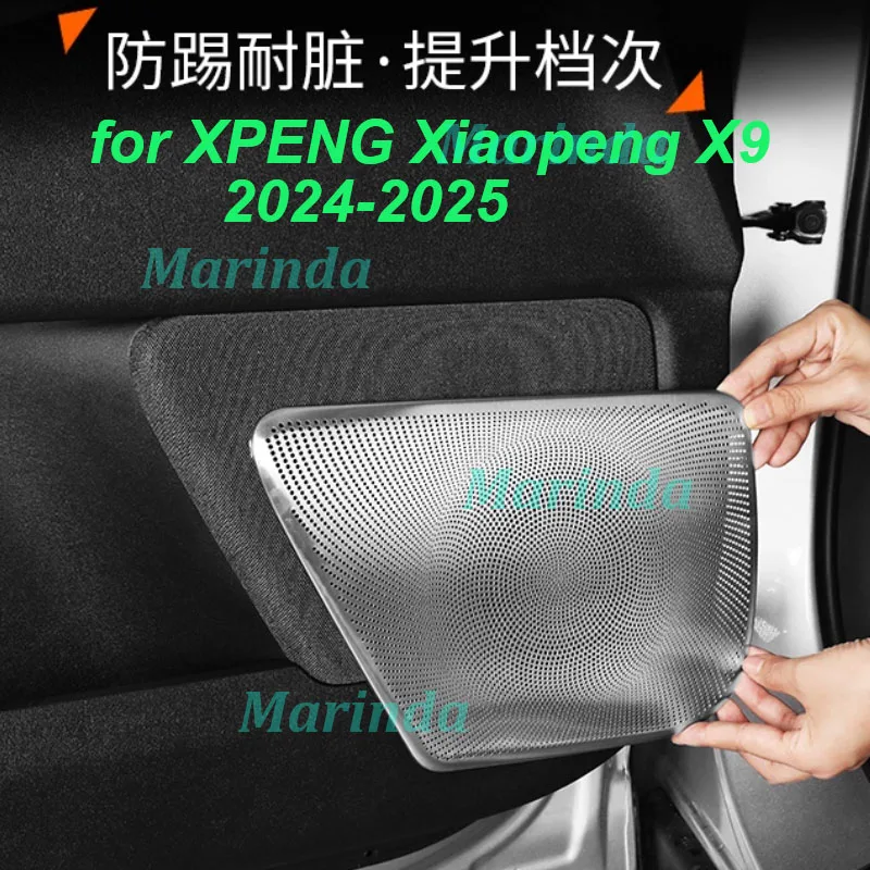 Крышка дверного звукового сигнала автомобиля для XPENG Xiaopeng X9 2024-2025, панель двери автомобиля, третий ряд, звуковой сигнал, рама из нержавеющей стали, аксессуары для интерьера
Крышка дверного звукового сигнала автомобиля для XPENG Xiaopeng X9 2024-2025, панель двери автомобиля, третий ряд, звуковой сигнал, рама из нержавеющей стали, аксессуары для интерьера