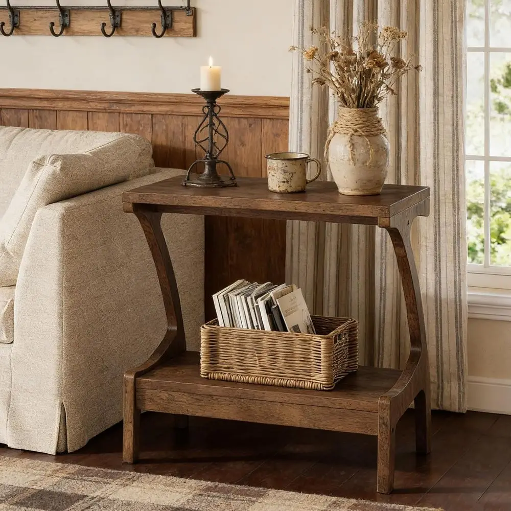 Two-Tier Solid Wood End Table for Living Room, Bedroom, Small Spaces with Natural Finish, Easy Assembly
Two-Tier Solid Wood End Table for Living Room, Bedroom, Small Spaces with Natural Finish, Easy Assembly